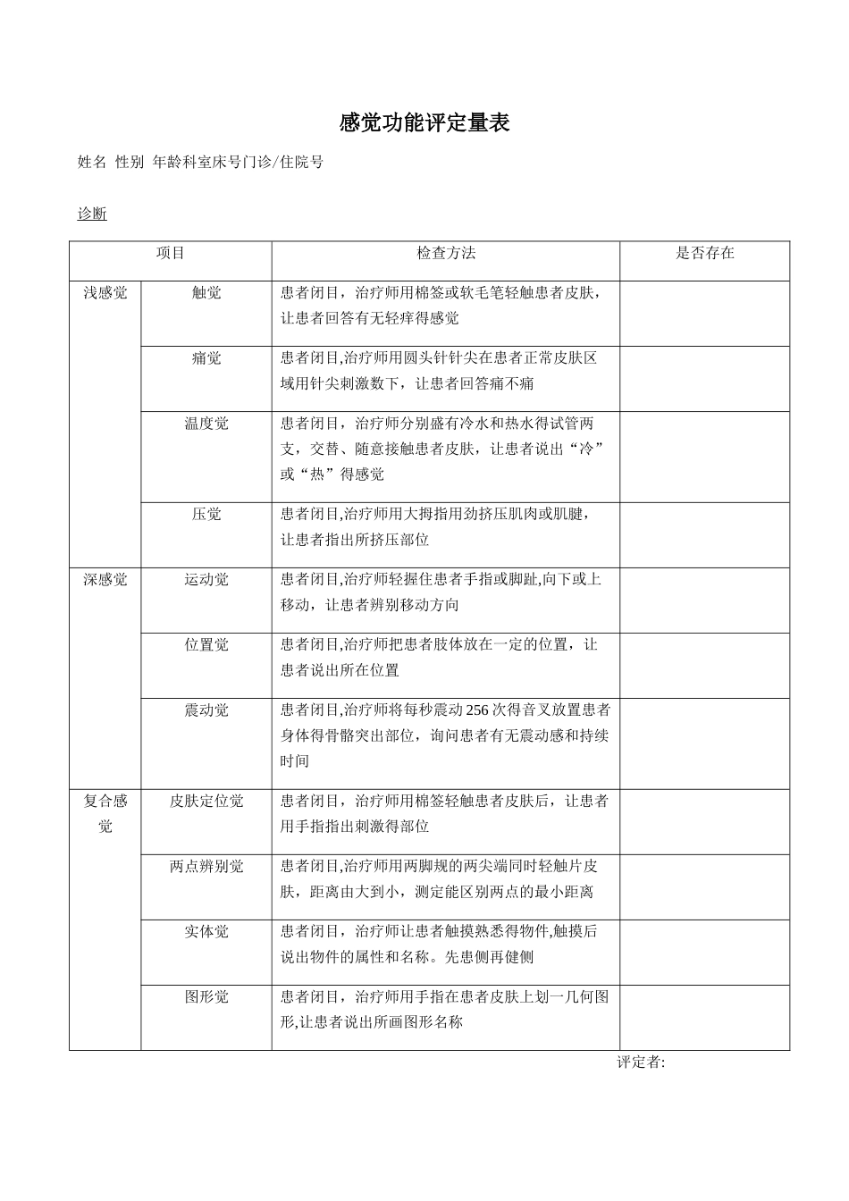 感觉功能评定量表_第1页