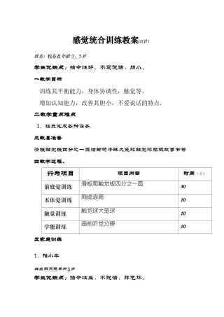 感觉统合训练教案