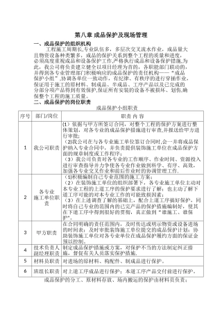 成品保护及现场管理