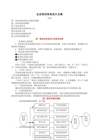 成熟性企业培训体系设计计划书