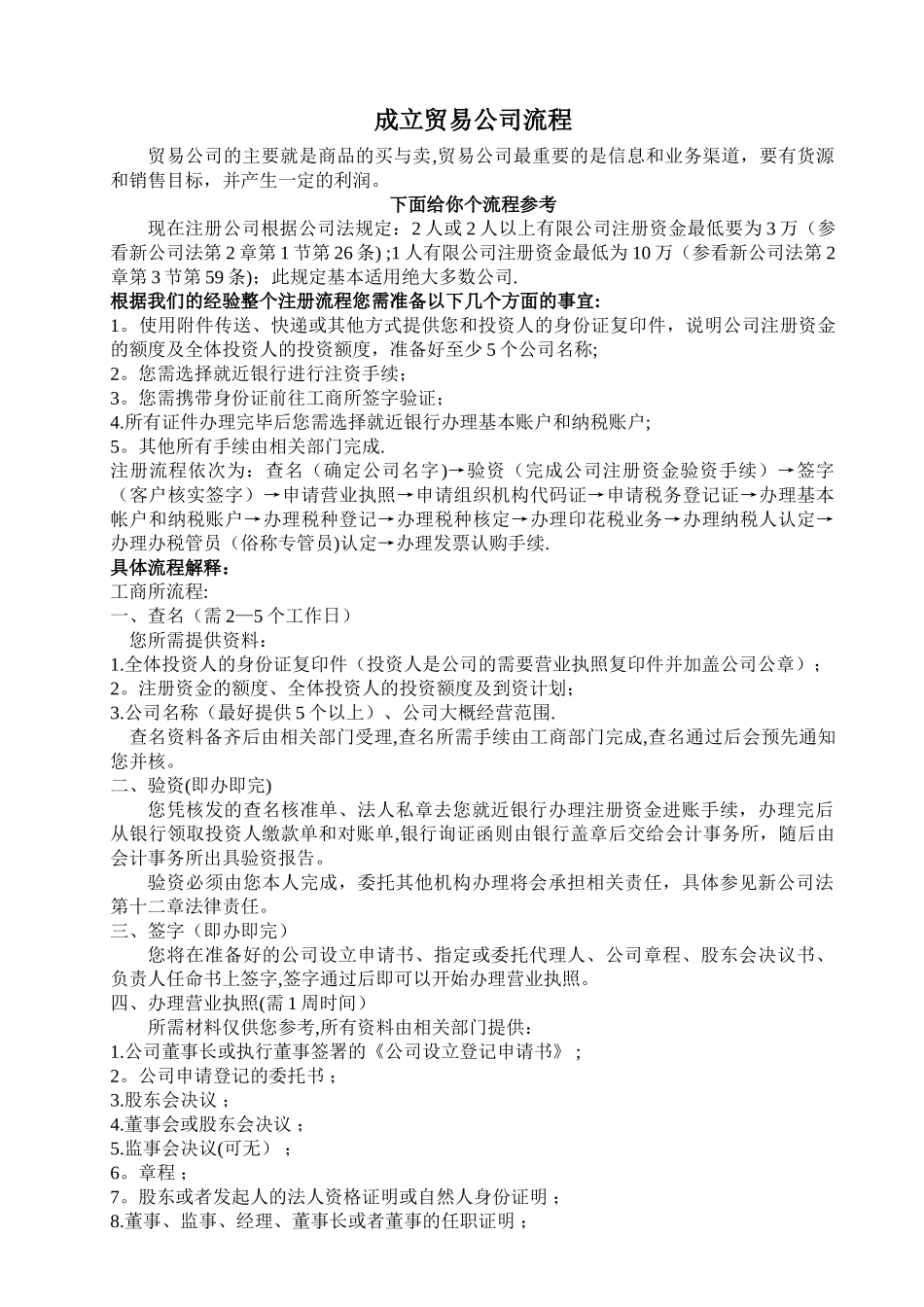 成立贸易公司流程_第1页