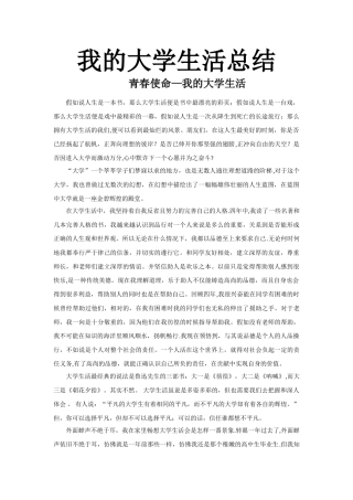 我的大学生活总结