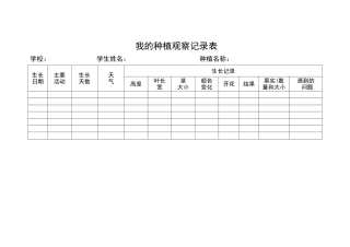 我的种植观察记录表