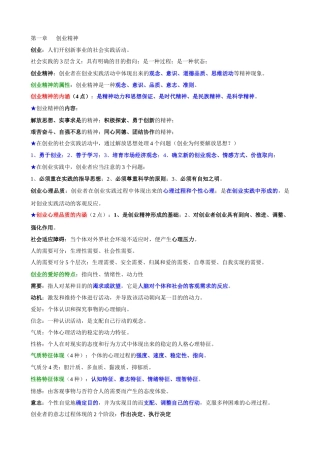 2025年江苏自考创创业基础与实务重点