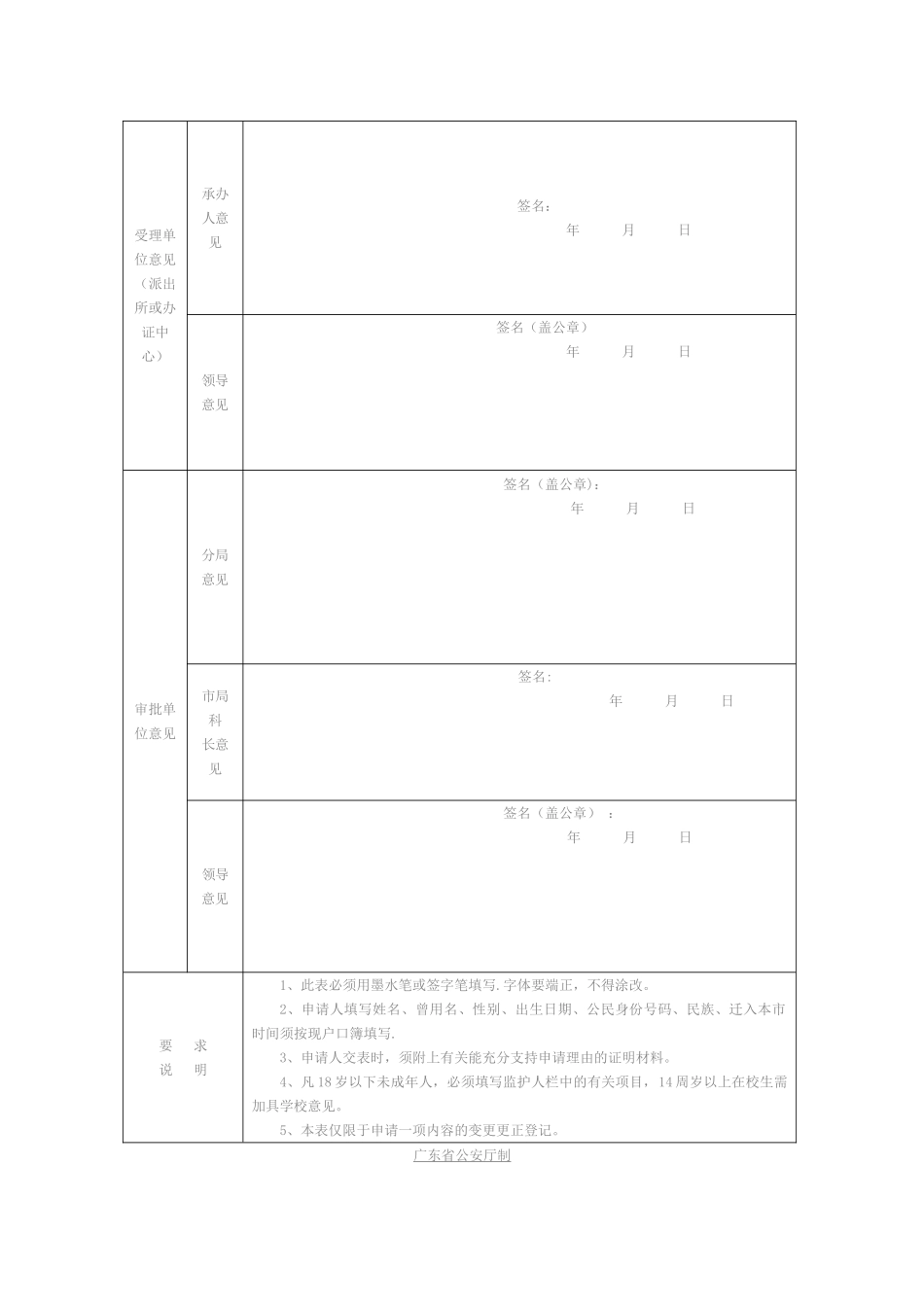户口项目变更更正申请审批表_第2页