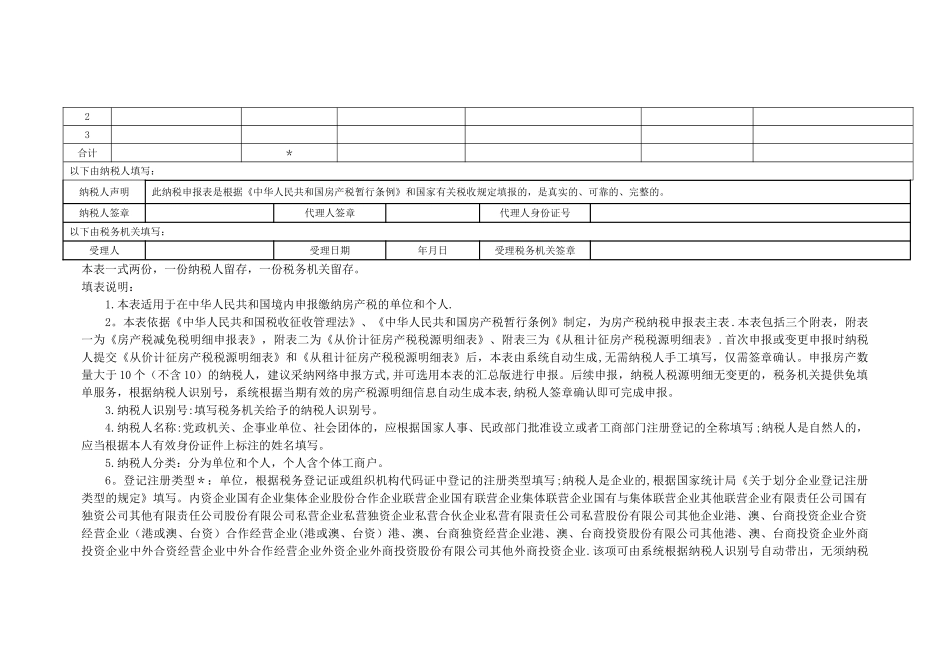 房产税纳税申报表及相关报表_第2页