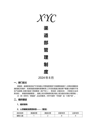 房产营销渠道部管理制度