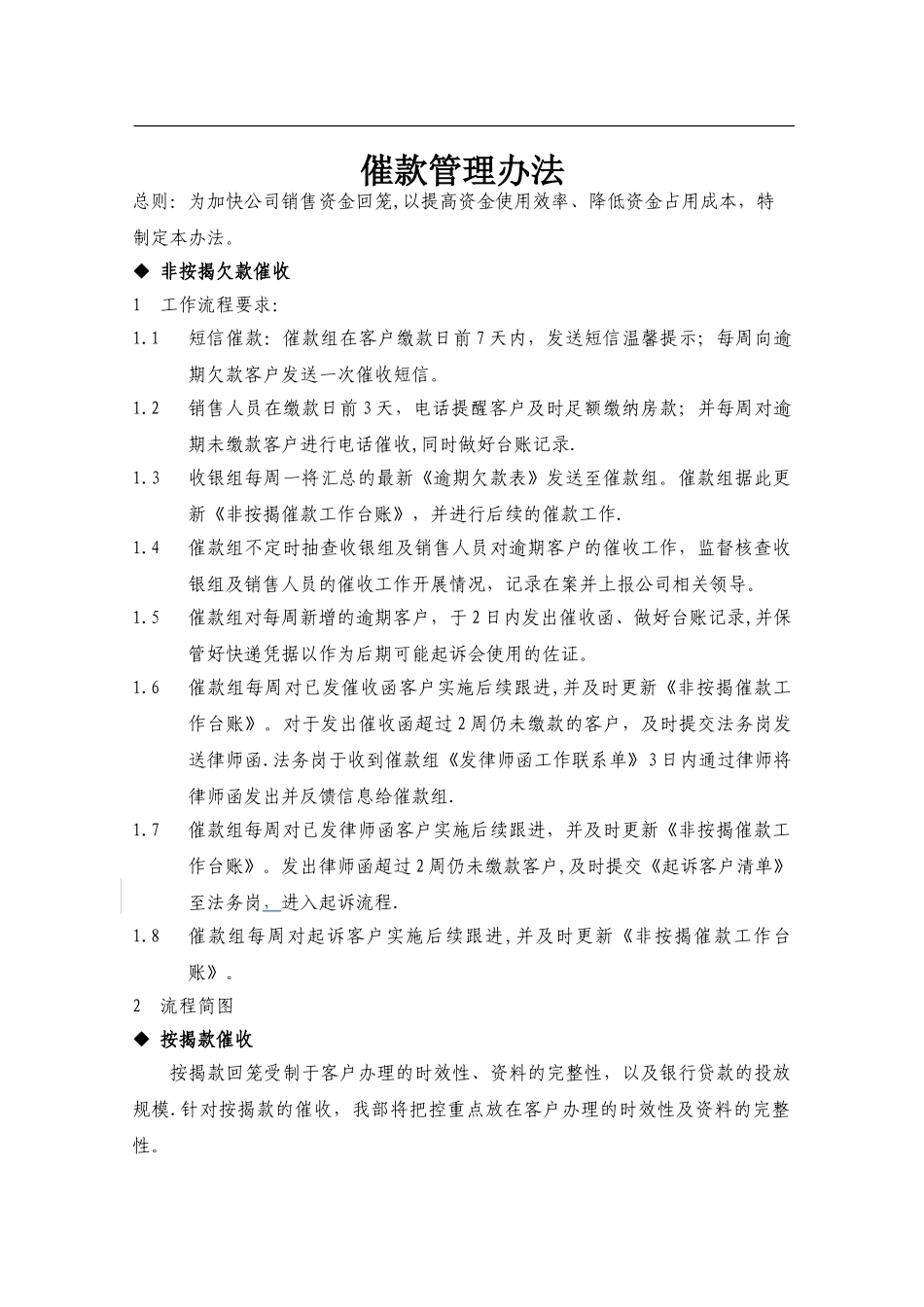 房地产企业催款管理办法_第1页