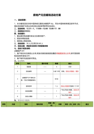 房地产元旦暖场活动方案