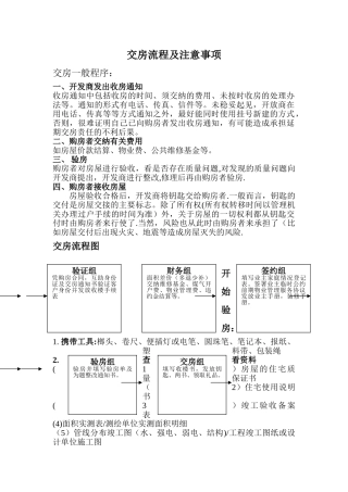 房地产公司开发商和物业交房流程及注意事项