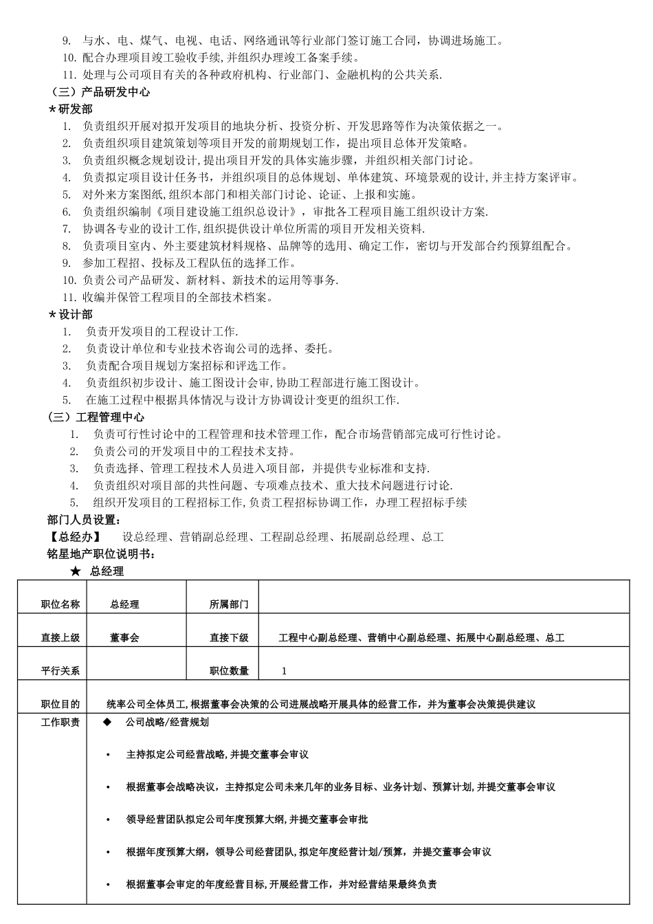 房地产公司组织架构及岗位职责_第3页
