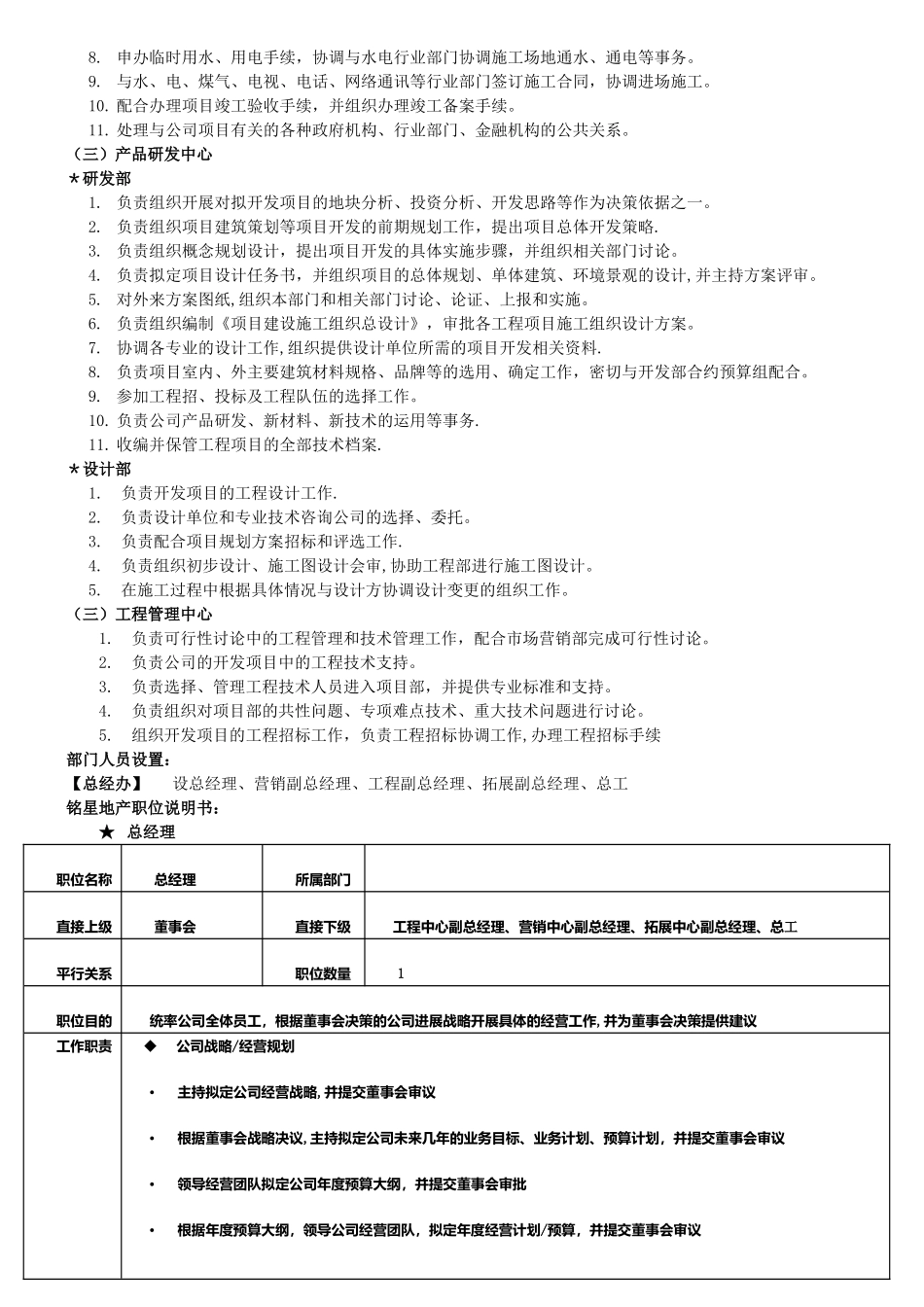 房地产公司组织架构及岗位职责11530_第3页