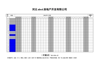 房地产公司考勤表