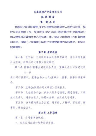 房地产公司规章制度全套