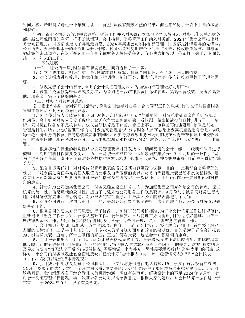 房地产公司财务总监工作总结_第1页