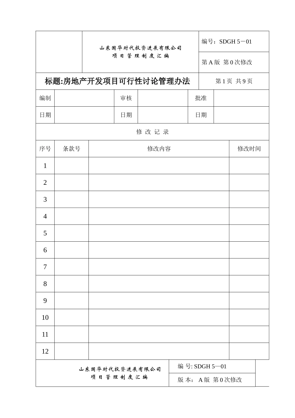 房地产公司项目实用型管理制度范本_第1页