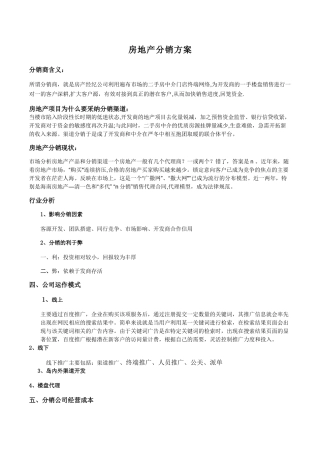 房地产分销方案03423