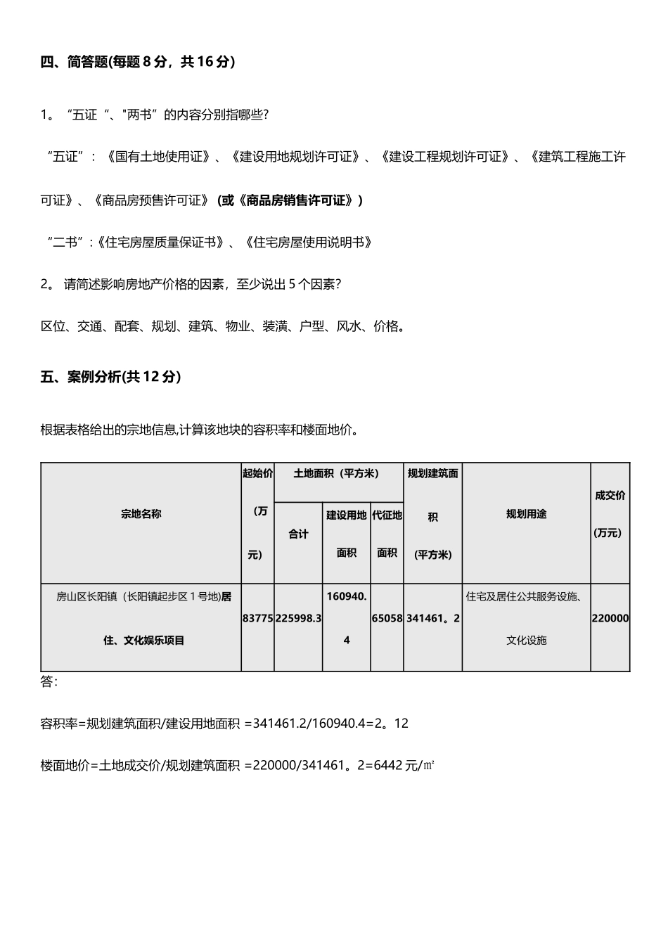 房地产基础知识试卷B卷答案_第3页