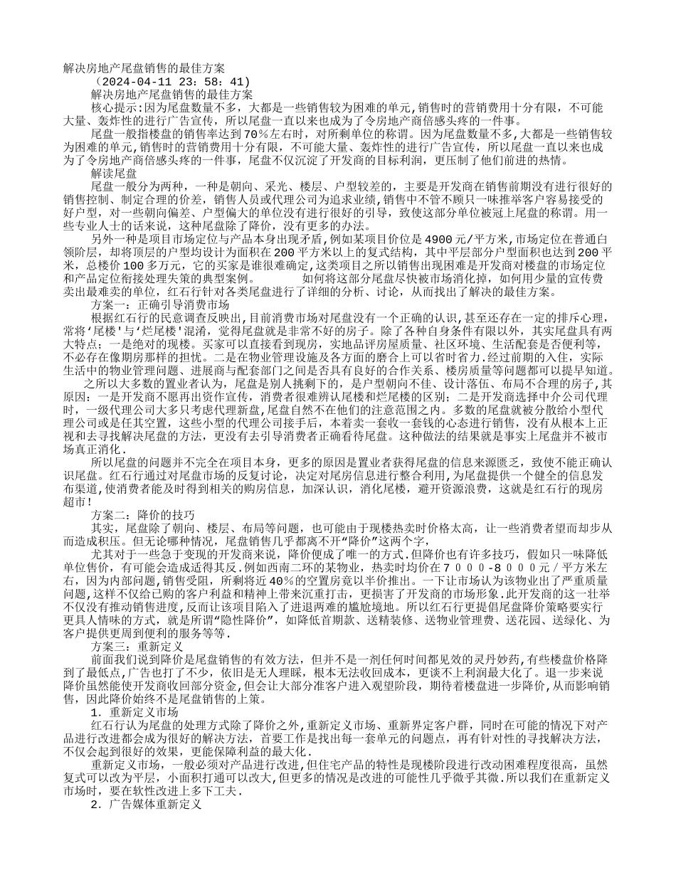 房地产尾盘促销方案_第1页