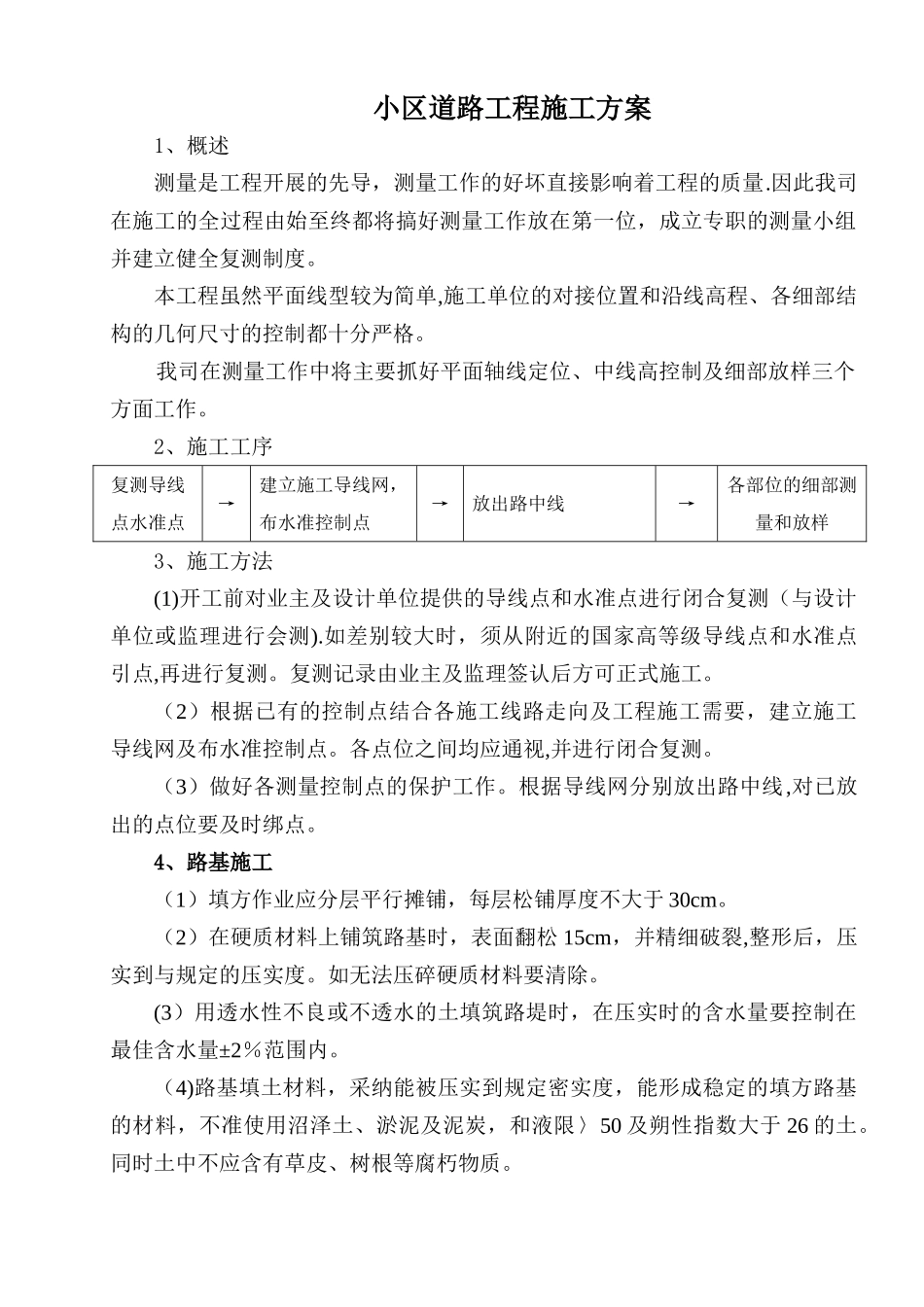 房地产小区道路工程施工方案_第1页