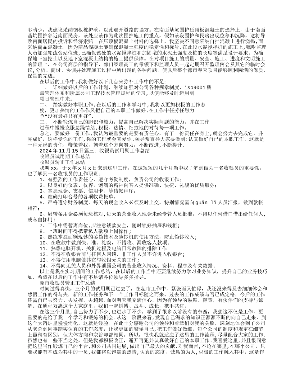 房地产收银员试用期工作总结_第2页