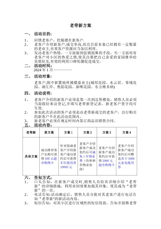 房地产老带新促销方案