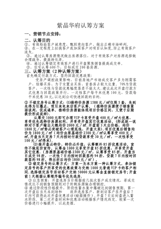 房地产认筹方案