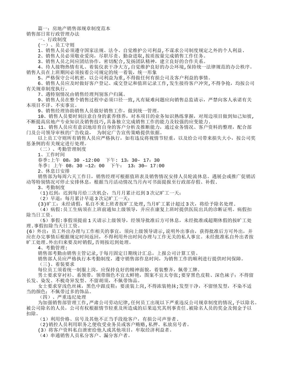 房地产规章制度范本_第1页