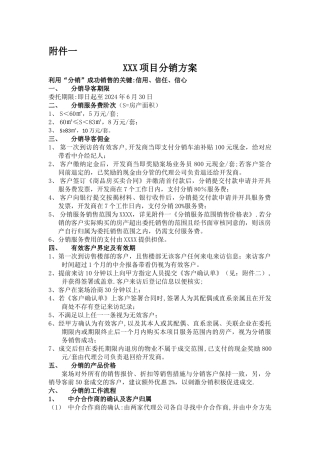 房地产项目分销代理策划方案