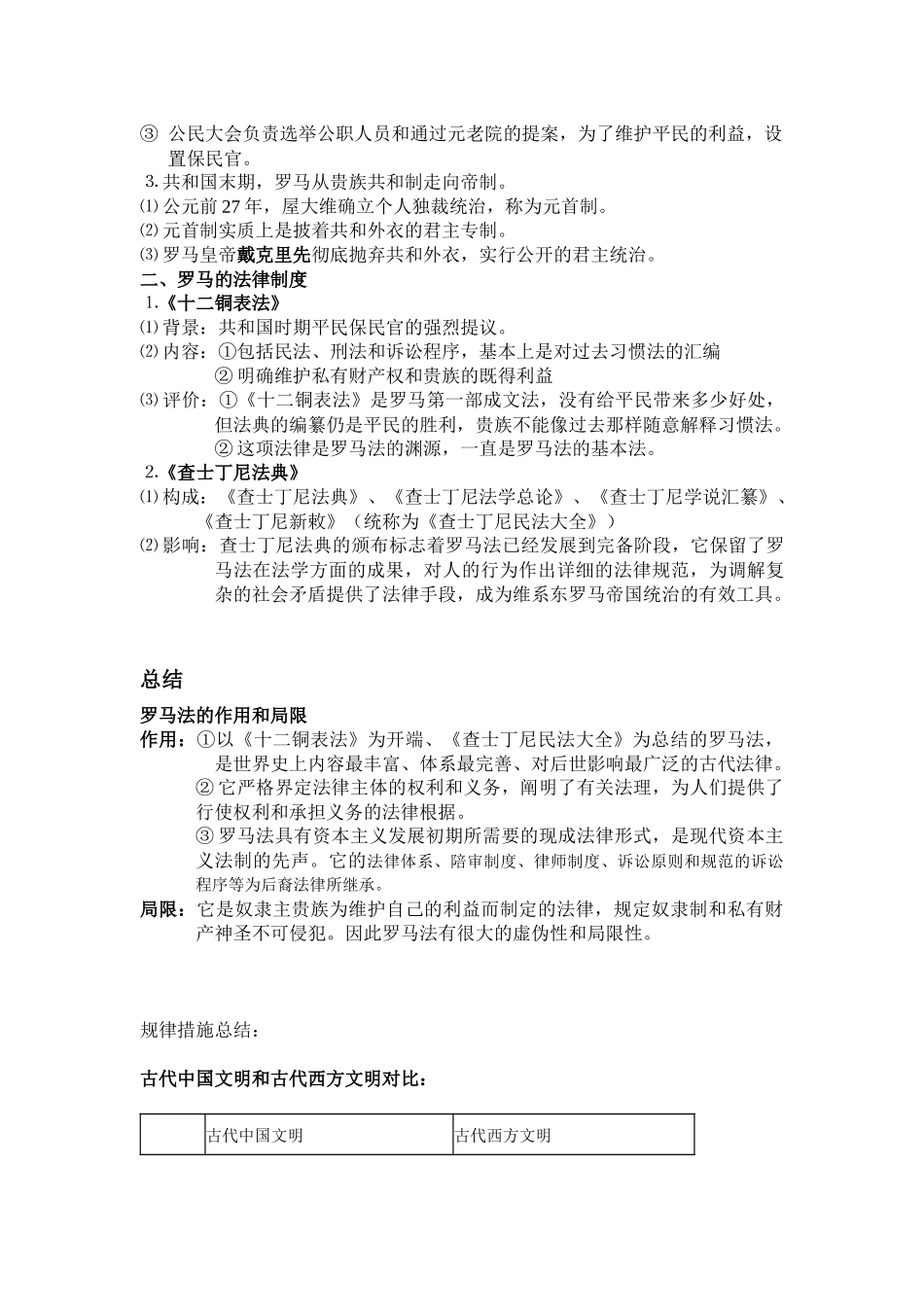 2025年第二单元 古希腊和古罗马的政治制度重要知识点_第3页