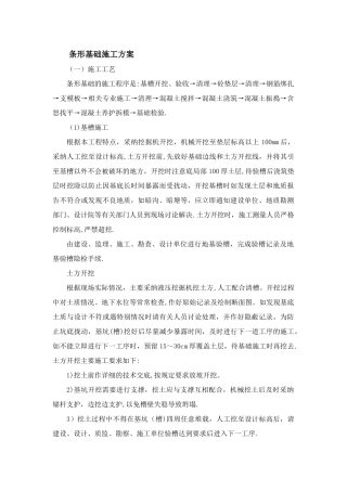 房屋条形基础施工方案
