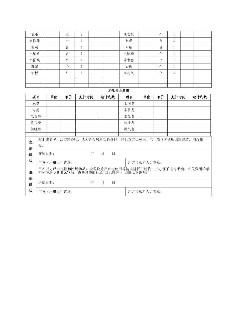 房屋租赁合同(附房屋清单)_第3页