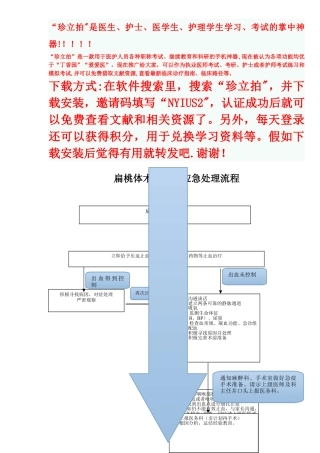 扁桃体切除术后出血应急处理流程