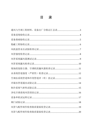 2025年通风工程全套资料表格