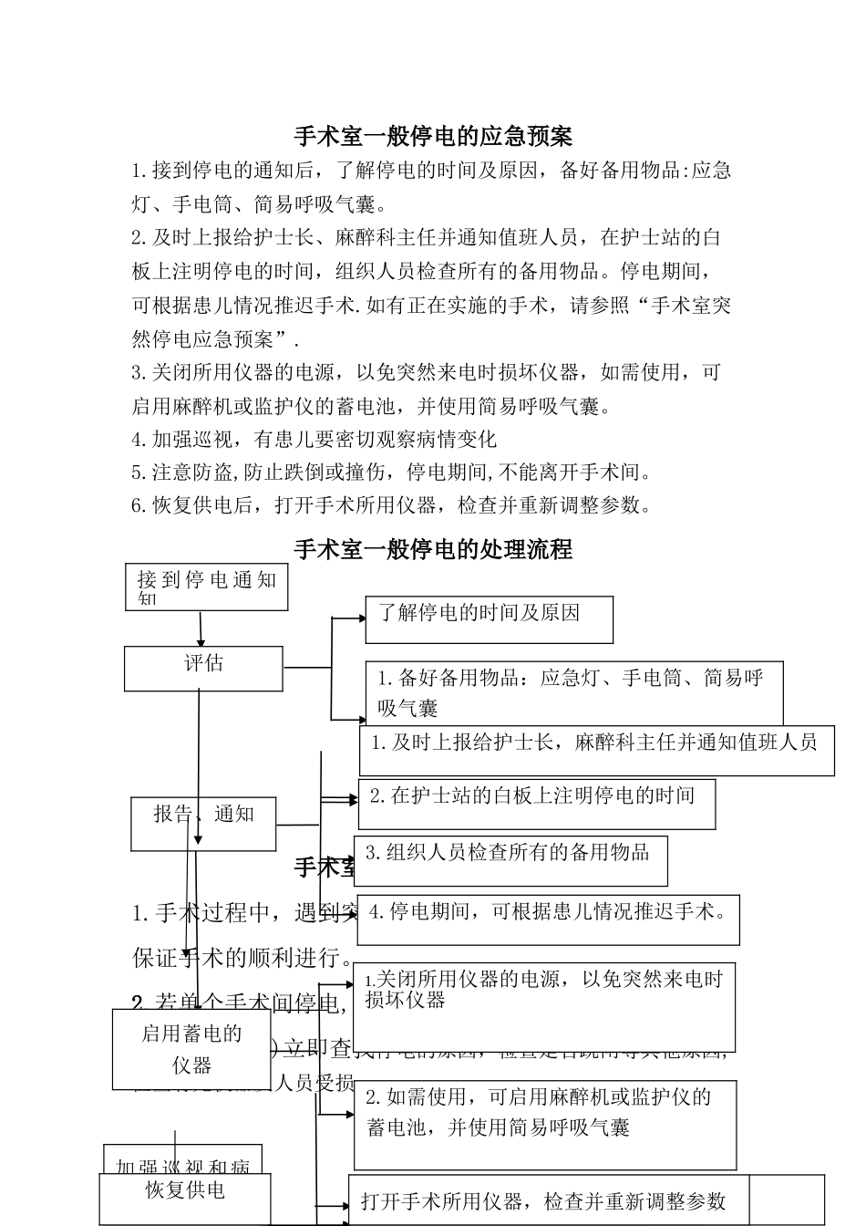 手术室一般停电的应急预案及流程_第1页