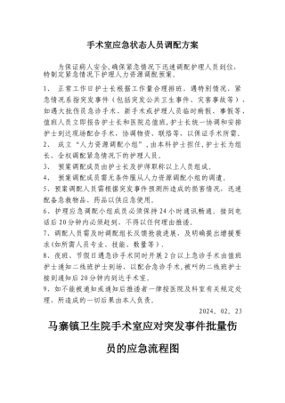 手术室应急状态人员调配方案