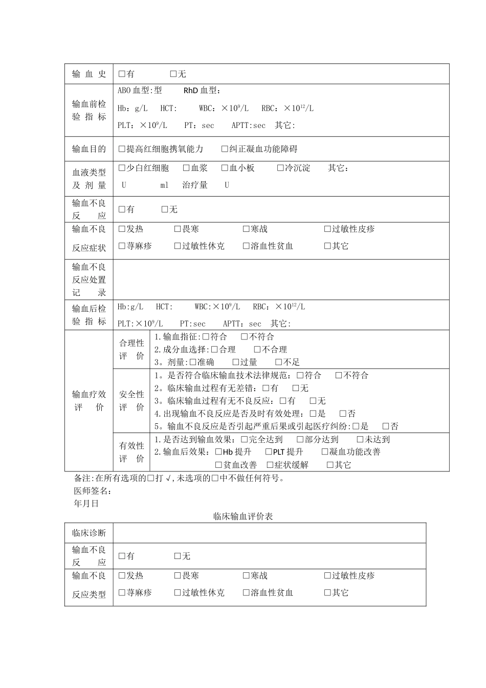 手术科室输血评估表_第3页