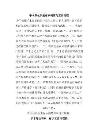 手术部位识别标示制度与流程