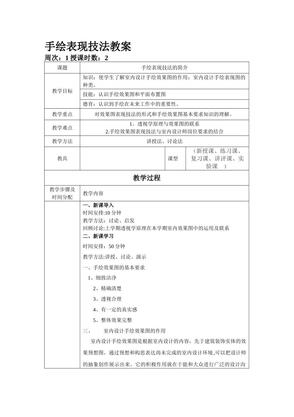 手绘表现技法教案_第1页