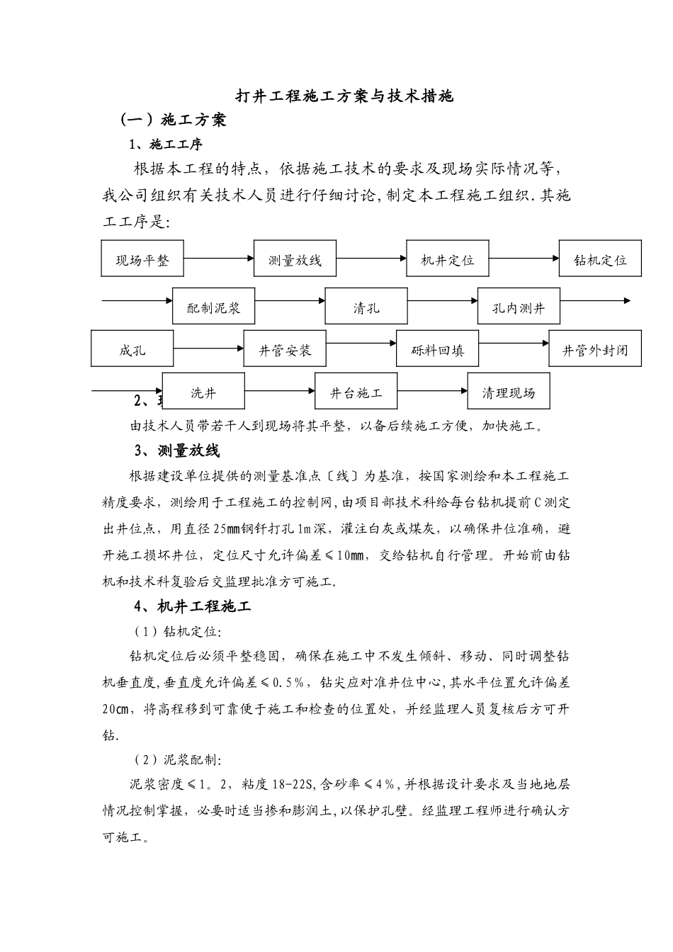 打井工程施工方案与技术措施_第1页