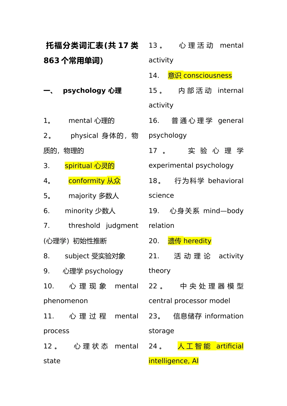 托福分类词汇表_第1页