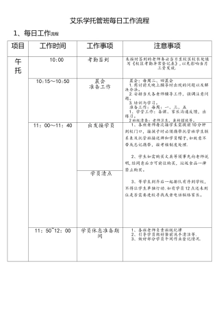 托管班每日工作流程