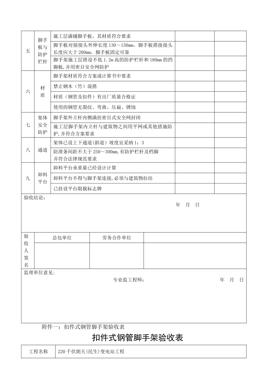 扣件式钢管脚手架验收表_第2页