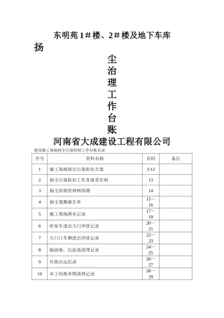 扬尘污染控制方案