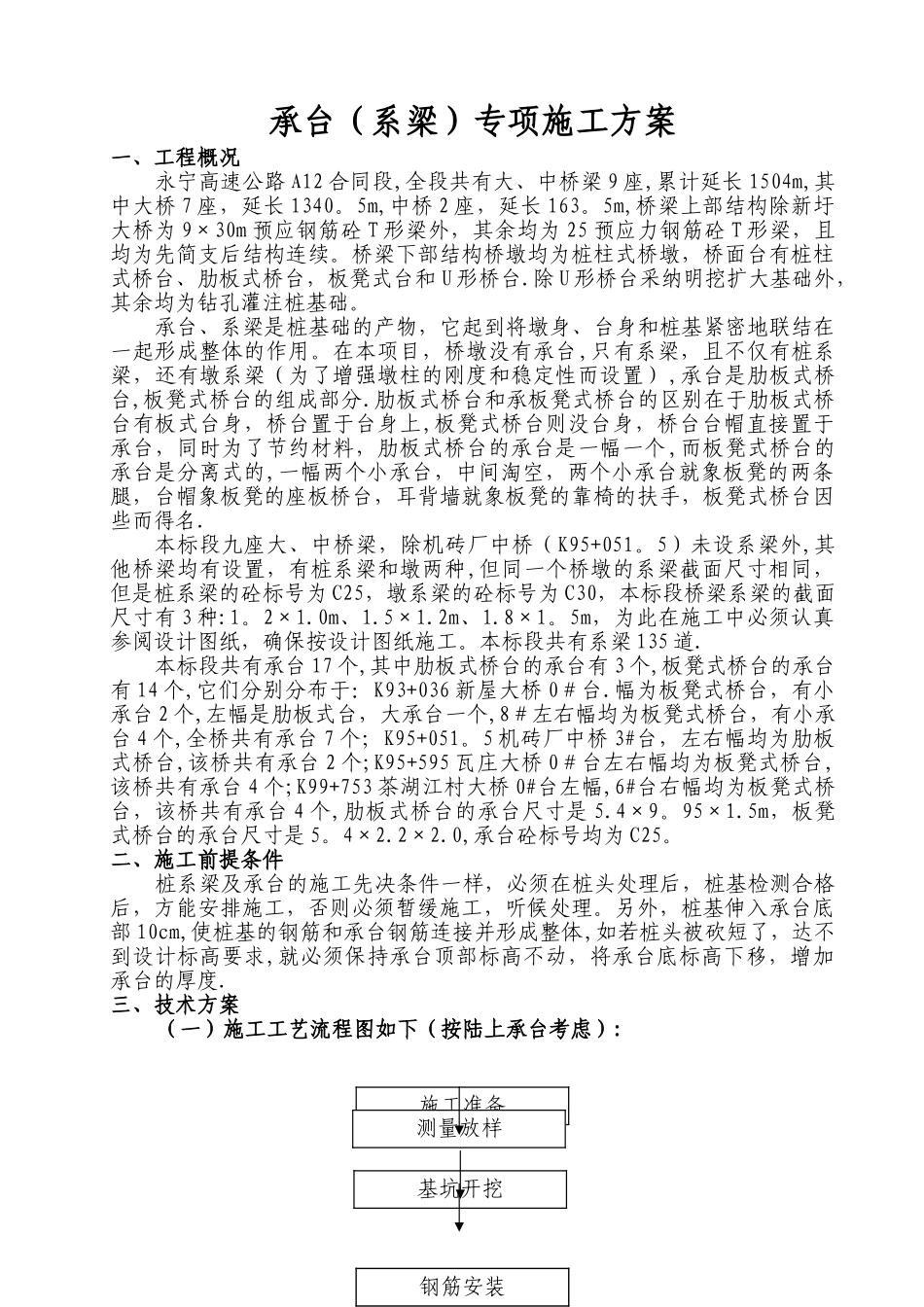 承台(系梁)专项施工方案_第1页