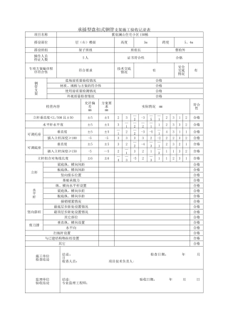 承插型盘扣式钢管支架施工验收记录表格