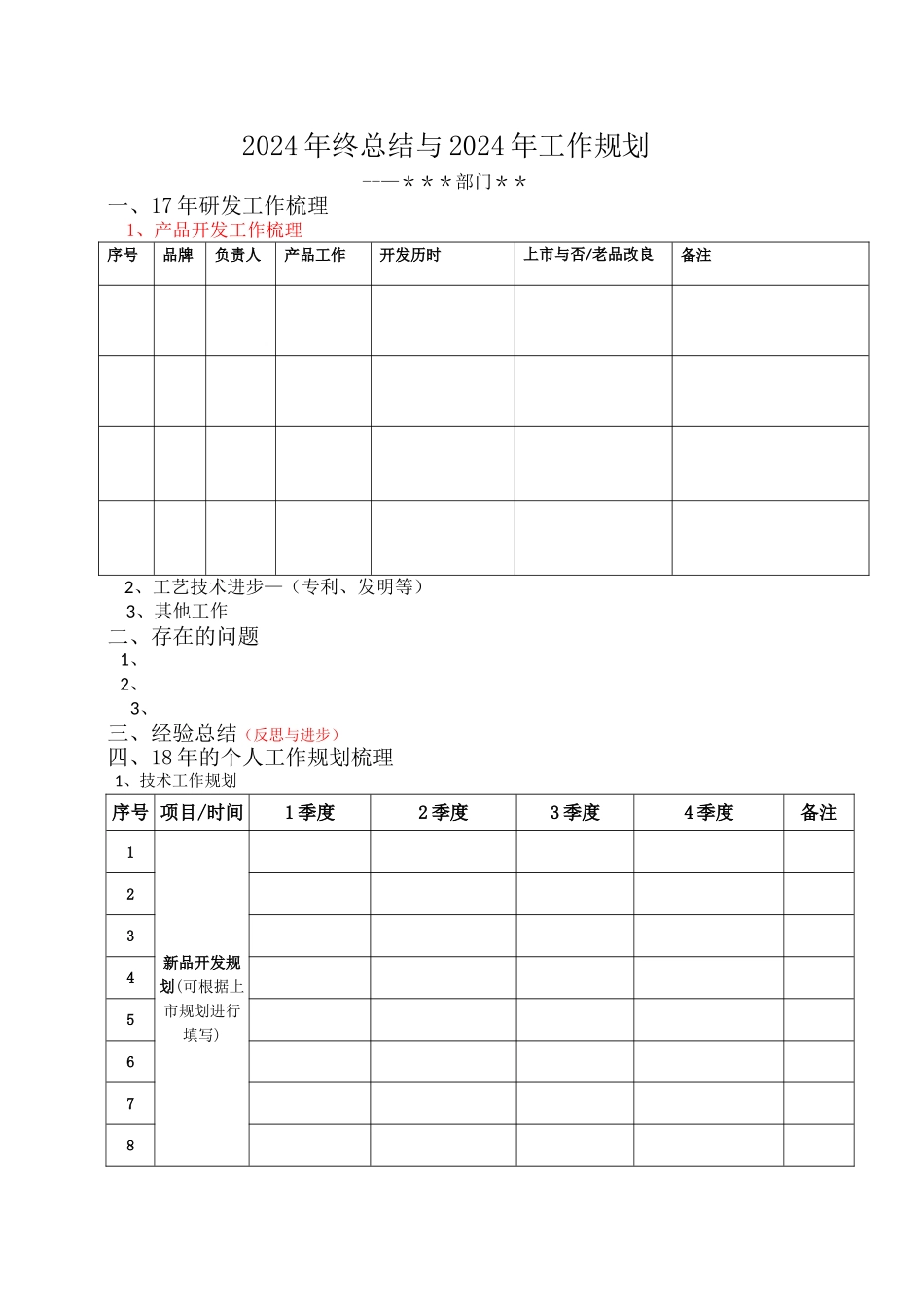 技术中心年度工作总结与计划_第1页