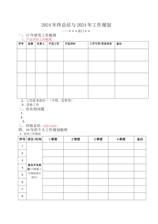 技术中心年度工作总结与计划