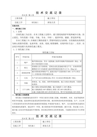 技术交底记录(绿色施工)
