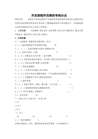 技术程序员绩效考核办法